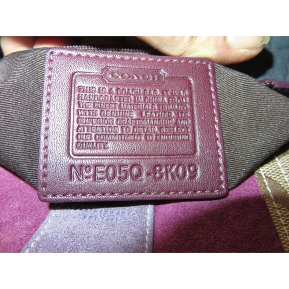 SOLD Coach 2005 Vintage Canvas & Suede Signature Demi Baguette Sufflette Bag - Picture 7 of 12